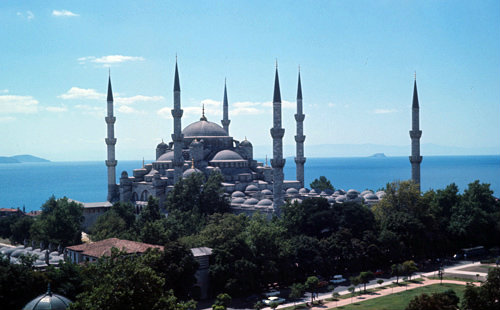 Turkey Istanbul the Sultan Ahmet or Blue Mosque built by Mehmet Aga in 1609-1617 AD